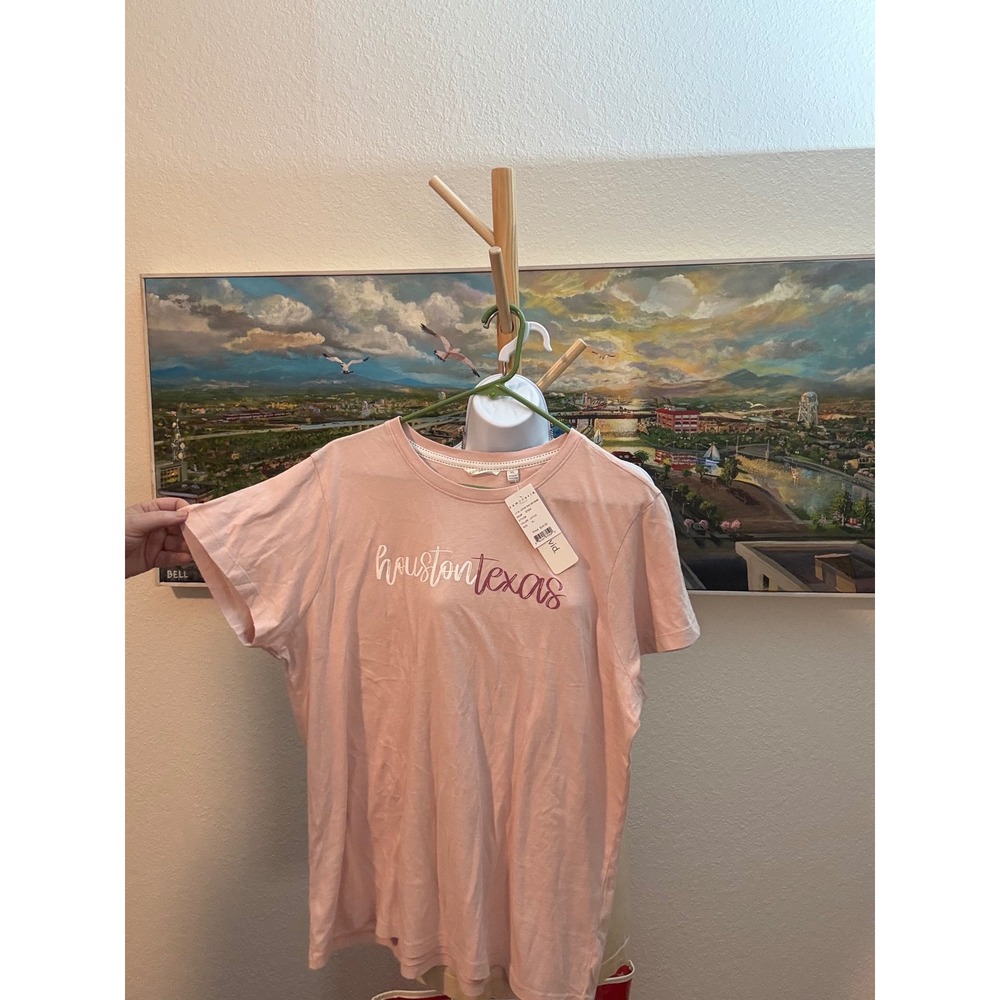 Camp David T-Shirt Womens Pink Houston Texas Graphic Short Sleeve NWT